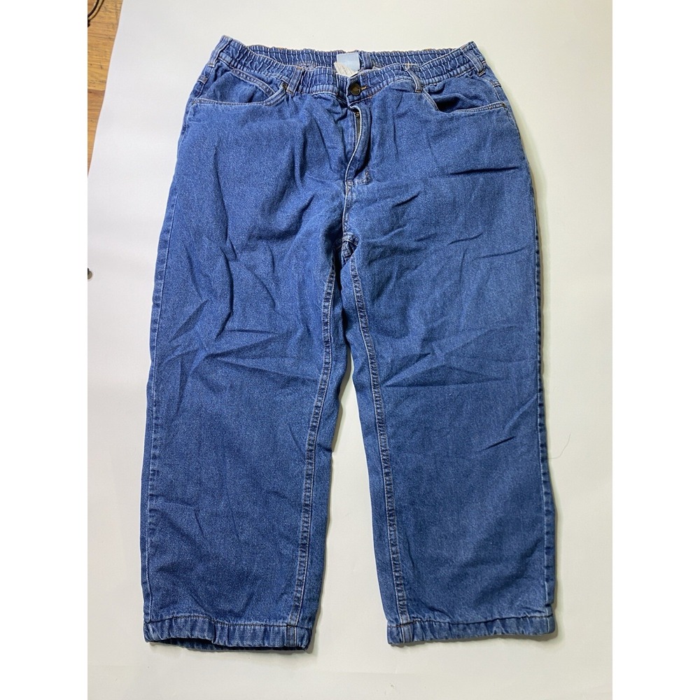 Haband Ice House Mens 34 x 23 Vintage Flannel Lined Winter Jeans Elastic Waist
